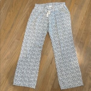 Abercrombie & Fitch White and Blue Floral Pajama Pants